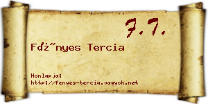 Fényes Tercia névjegykártya